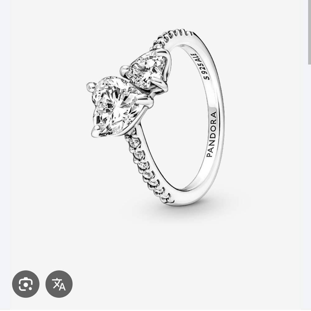 Pandora Silver Heart Duo Ring